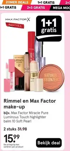 Etos Rimmel en Max Factor make-up aanbieding
