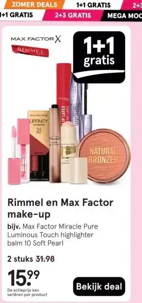 Etos Rimmel en Max Factor make-up aanbieding