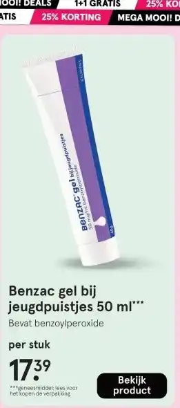 Etos Benzac gel bij jeugdpuistjes 50 ml*** aanbieding