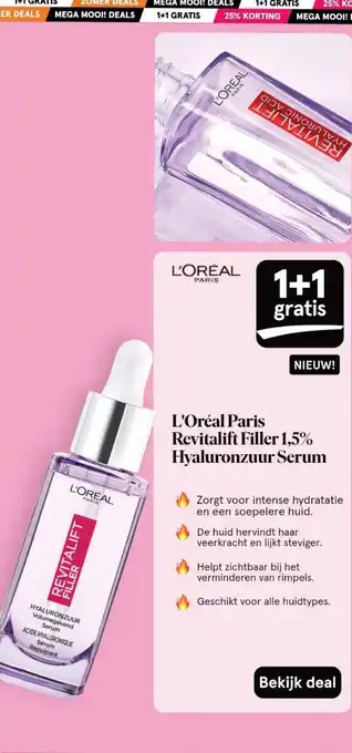 Etos L'Oréal Paris Revitalift Filler 1,5% Hyaluronzuur Serum aanbieding