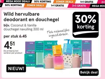 Etos Wild hervulbare deodorant en douchegel aanbieding