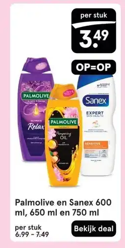 Etos Palmolive en Sanex 600 ml, 650 ml en 750 ml aanbieding