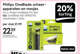 Etos Philips OneBlade scheer- apparaten en mesjes aanbieding