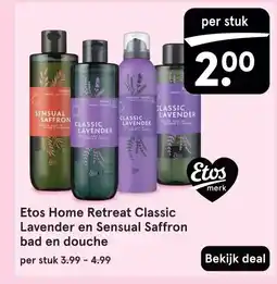 Etos Etos Home Retreat Classic Lavender en Sensual Saffron bad en douche aanbieding
