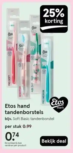 Etos Etos hand tandenborstels aanbieding