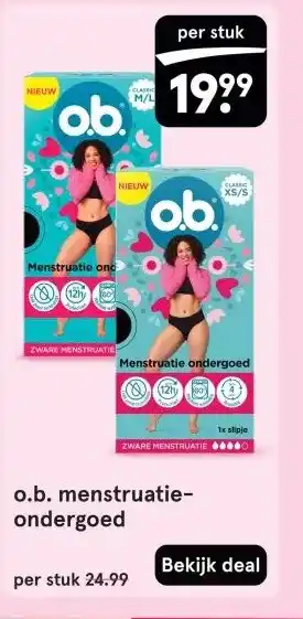 Etos o.b. menstruatie- ondergoed aanbieding
