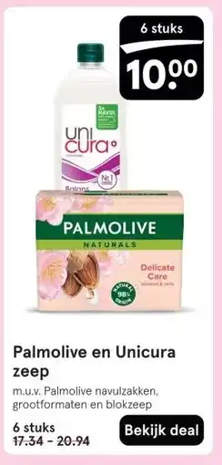 Etos Palmolive en Unicura zeep aanbieding