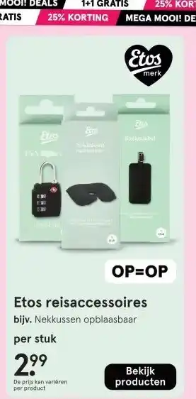 Etos Etos reisaccessoires aanbieding