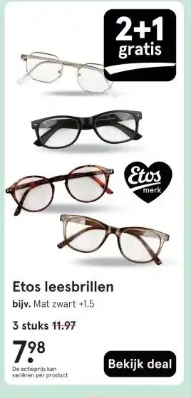 Etos Etos leesbrillen aanbieding