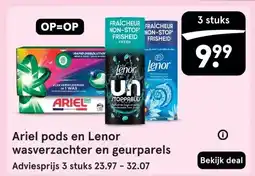 Etos Ariel pods en Lenor wasverzachter en geurparels aanbieding