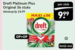Etos Dreft Platinum Plus Original 36 stuks aanbieding