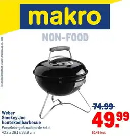 Makro Weber Smokey Joe houtskoolbarbecue aanbieding