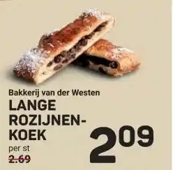 Ekoplaza Bakkerij van der Westen LANGE ROZIJNENKOEK aanbieding