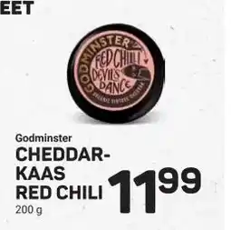 Ekoplaza Godminster CHEDDAR- KAAS RED CHILI aanbieding