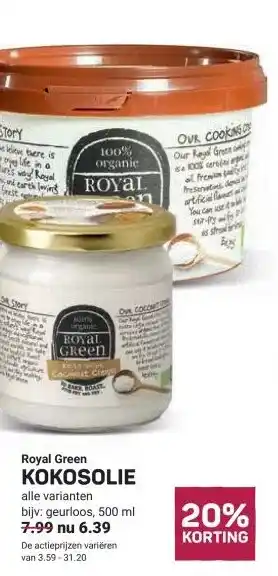 Ekoplaza Royal Green KOKOSOLIE aanbieding