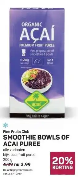 Ekoplaza SMOOTHIE BOWLS OF ACAI PUREE aanbieding