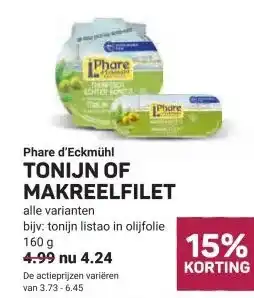 Ekoplaza Phare d'Eckmühl TONIJN OF MAKREELFILET aanbieding