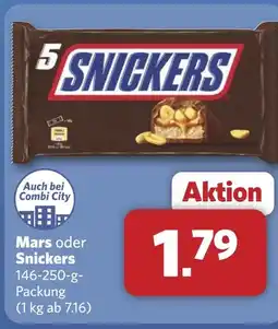 Combi Mars oder Snickers aanbieding