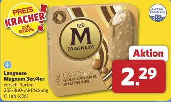 Combi Langnese Magnum 3er/4er aanbieding