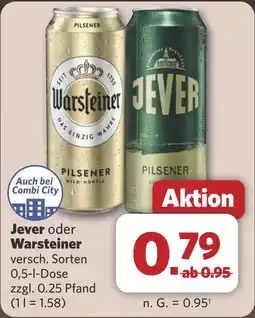 Combi Jever oder Warsteiner aanbieding
