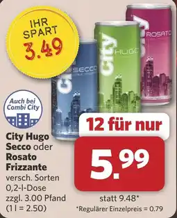 Combi City Hugo Secco oder Rosato Frizzante aanbieding