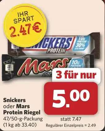 Combi Snickers oder Mars Protein Riegel aanbieding