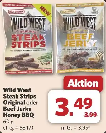 Combi Wild West Steak Strips Original oder Beef Jerky Honey BBQ aanbieding