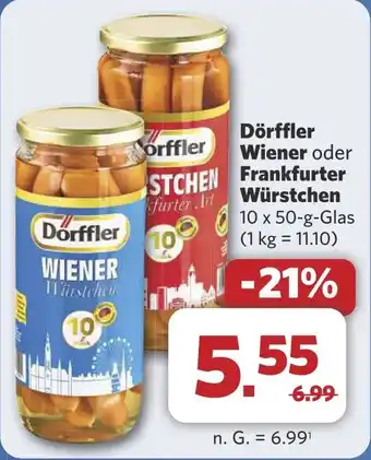 Combi Dörffler Wiener oder Frankfurter Würstchen aanbieding