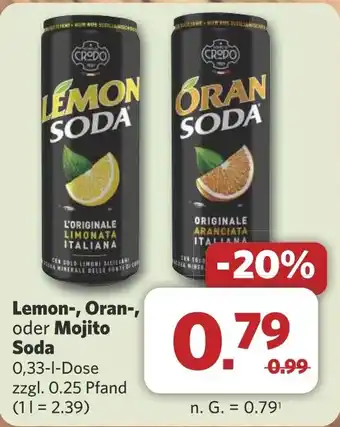 Combi Lemon-, Oran-, oder Mojito Soda aanbieding