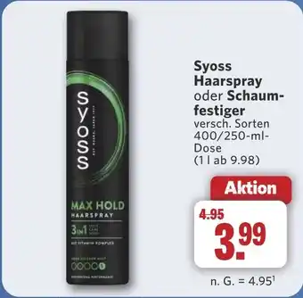 Combi Syoss Haarspray oder Schaum- festiger aanbieding