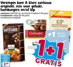 Boon`s Markt Verstegen kant & klare satésaus origineel, mix voor gehakt. hamburgers en/of kip aanbieding