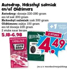 Boon`s Markt Autodrop. Heksehyl salmiak en/of Oldtimers aanbieding