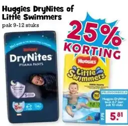 Boon`s Markt Huggies DryNites of Little Swimmers pak 9-12 stuks aanbieding