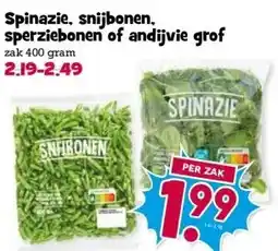 Boon`s Markt Spinazie, snijbonen. sperziebonen of andijvie grof aanbieding