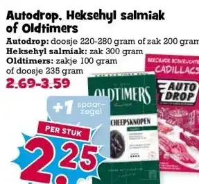 Boon`s Markt Autodrop. Heksehyl salmiak of Oldtimers aanbieding