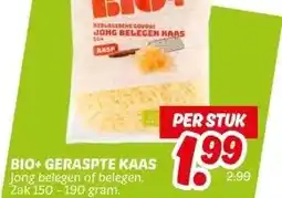 Dekamarkt BIO+ GERASPTE KAAS Jong belegen of belegen. aanbieding