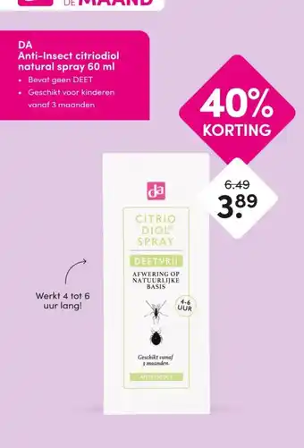 DA DA Anti Insect citriodiol natural spray aanbieding