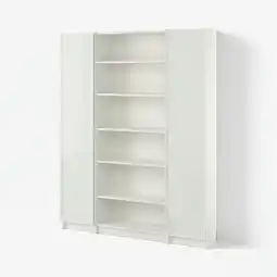IKEA Billy / hÖgbo Boekenkast combinatie glazen deuren, wit, 160x202 cm aanbieding