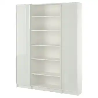 IKEA Billy / hÖgbo Boekenkast combinatie glazen deuren, wit, 160x202 cm aanbieding