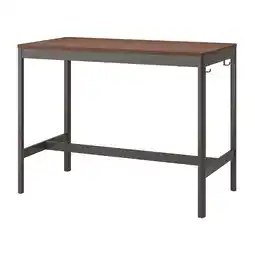 IKEA IdÅsen Tafel, bruin/donkergrijs, 140x70x105 cm aanbieding