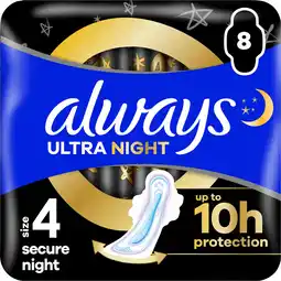 Jumbo Always Ultra Maandverbanden Secure Night (maat 4) aanbieding