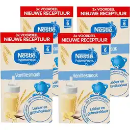 Jumbo Nestlé PyjamaPapje Vanille 6+ Baby Pap 4 x 3 stuks aanbieding