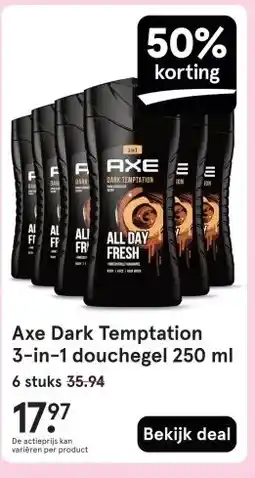 Etos Axe Dark Temptation 3-in-1 douchegel 250 ml aanbieding