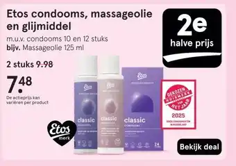 Etos Etos condooms, massageolie en glijmiddel aanbieding