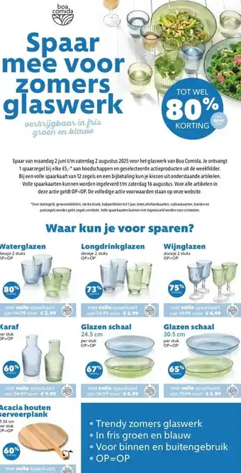 Boon`s Markt Spaar mee voor zomers glaswerk aanbieding