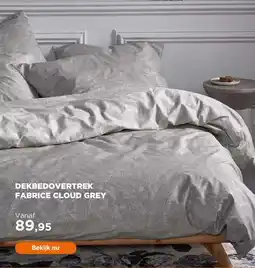 TotaalBED Dekbedovertrek fabrice cloud grey aanbieding