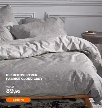 TotaalBED Dekbedovertrek fabrice cloud grey aanbieding