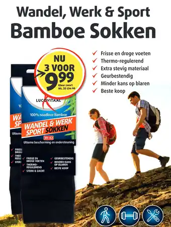 Lucovitaal Wandel, Werk & Sport Bamboe Sokken aanbieding