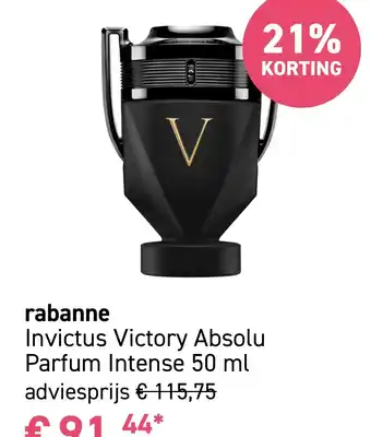 Mooi parfumerie Rabanne Invictus Victory Absolu Parfum Intense aanbieding