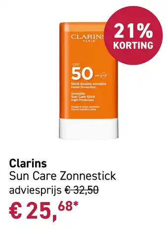 Mooi parfumerie Clarins Sun Care Zonnestick aanbieding